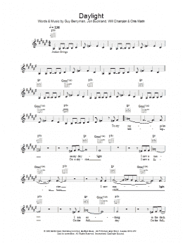 page one of Daylight (Lead Sheet / Fake Book)