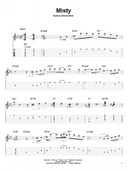 page one of Misty (Guitar Tab (Single Guitar))