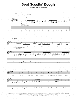 page one of Boot Scootin' Boogie (Guitar Tab (Single Guitar))