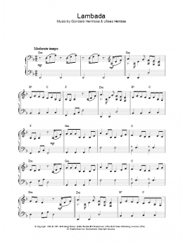 page one of Lambada (Piano Solo)