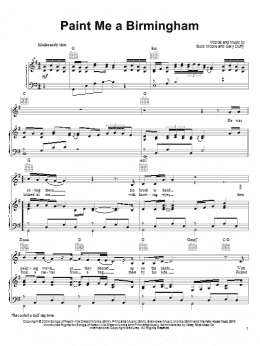 page one of Paint Me A Birmingham (Piano, Vocal & Guitar Chords (Right-Hand Melody))