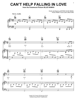 page one of Can't Help Falling In Love (Piano, Vocal & Guitar Chords (Right-Hand Melody))