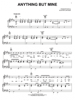 page one of Anything But Mine (Piano, Vocal & Guitar Chords (Right-Hand Melody))