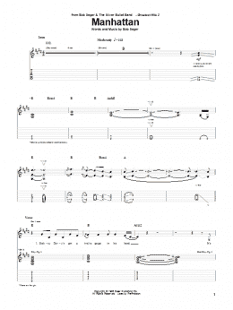 page one of Manhattan (Guitar Tab)