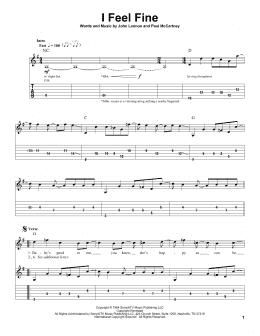 page one of I Feel Fine (Guitar Tab (Single Guitar))