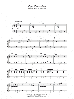 page one of Oye Como Va (Piano Solo)