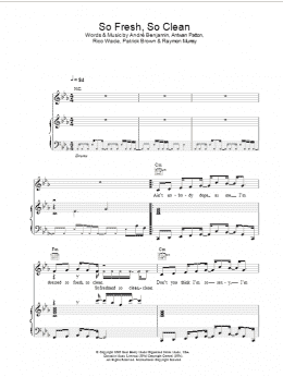 page one of So Fresh, So Clean (Piano, Vocal & Guitar Chords)