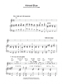 page one of Almost Blue (Piano, Vocal & Guitar Chords)