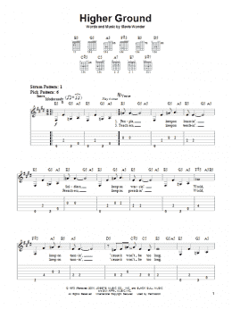 page one of Higher Ground (Easy Guitar Tab)