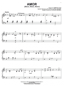 page one of Amor (Amor, Amor, Amor) (Piano Solo)