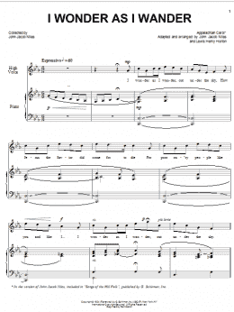 page one of I Wonder As I Wander (Piano & Vocal)