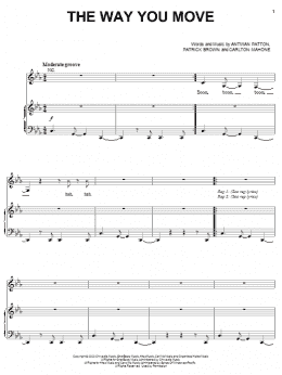 page one of The Way You Move (Piano, Vocal & Guitar Chords (Right-Hand Melody))