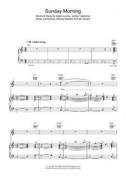 page one of Sunday Morning (Piano, Vocal & Guitar Chords (Right-Hand Melody))