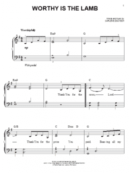 page one of Worthy Is The Lamb (Easy Piano)