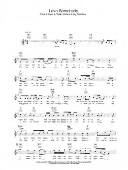 page one of Love Somebody (Lead Sheet / Fake Book)