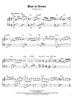 page one of Blue In Green (Piano Transcription)