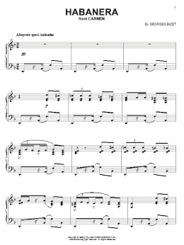 page one of Habanera (Piano Solo)