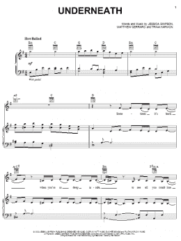 page one of Underneath (Piano, Vocal & Guitar Chords (Right-Hand Melody))