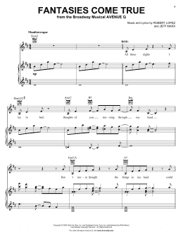 page one of Fantasies Come True (from Avenue Q) (Piano, Vocal & Guitar Chords (Right-Hand Melody))