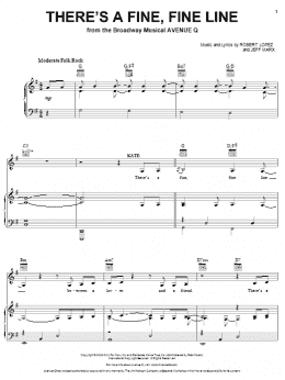 page one of There's A Fine, Fine Line (Piano, Vocal & Guitar Chords (Right-Hand Melody))