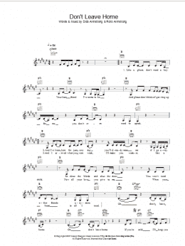 page one of Don't Leave Home (Lead Sheet / Fake Book)