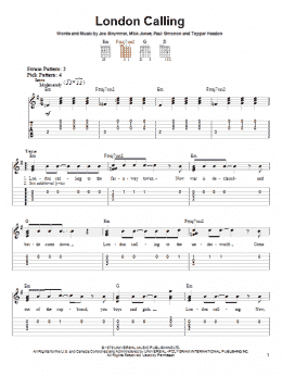 page one of London Calling (Easy Guitar Tab)