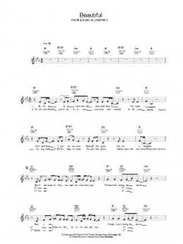 page one of Beautiful (Lead Sheet / Fake Book)