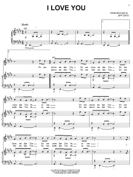 page one of I Love You (Piano, Vocal & Guitar Chords (Right-Hand Melody))