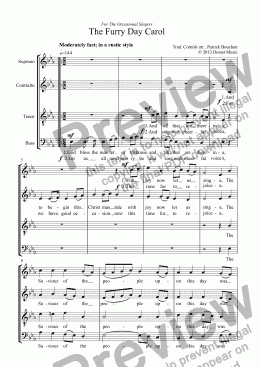 page one of The Furry Day Carol (SATB)