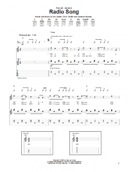 page one of Radio Song (Guitar Tab)