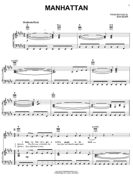 page one of Manhattan (Piano, Vocal & Guitar Chords (Right-Hand Melody))