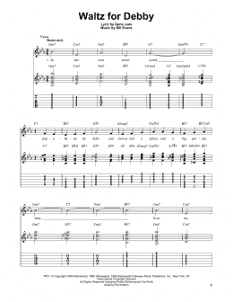 page one of Waltz For Debby (Easy Guitar Tab)