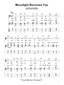 page one of Moonlight Becomes You (Easy Guitar Tab)