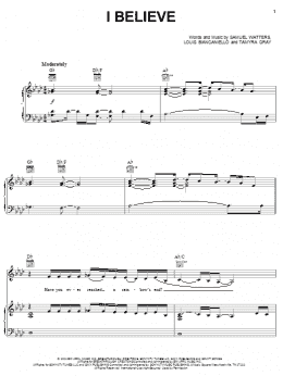 page one of I Believe (Piano, Vocal & Guitar Chords (Right-Hand Melody))