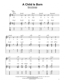 page one of A Child Is Born (Easy Guitar Tab)