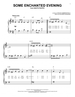 page one of Some Enchanted Evening (Easy Piano)