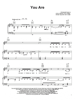 page one of You Are (Piano, Vocal & Guitar Chords (Right-Hand Melody))