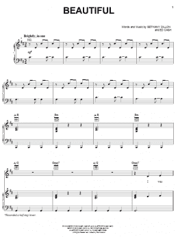 page one of Beautiful (Piano, Vocal & Guitar Chords (Right-Hand Melody))