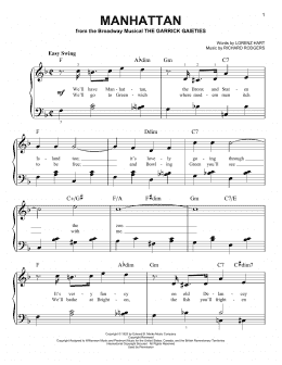 page one of Manhattan (Easy Piano)