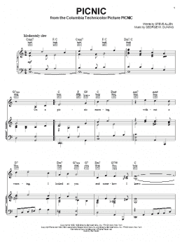 page one of Picnic (Piano, Vocal & Guitar Chords (Right-Hand Melody))