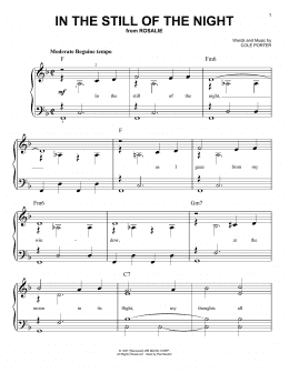 page one of In The Still Of The Night (Easy Piano)