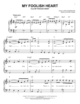 page one of My Foolish Heart (Easy Piano)