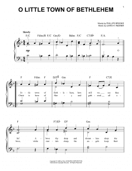 page one of O Little Town Of Bethlehem (Very Easy Piano)