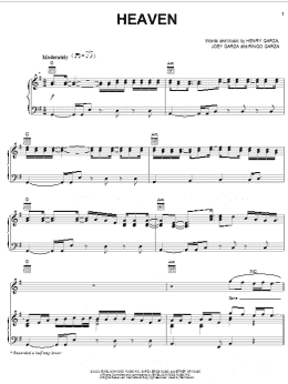 page one of Heaven (Piano, Vocal & Guitar Chords (Right-Hand Melody))