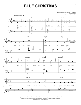 page one of Blue Christmas (Easy Piano)