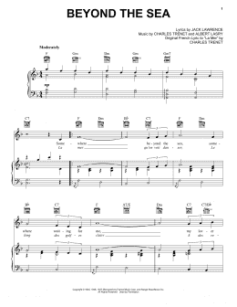 page one of Beyond The Sea (Piano, Vocal & Guitar Chords (Right-Hand Melody))