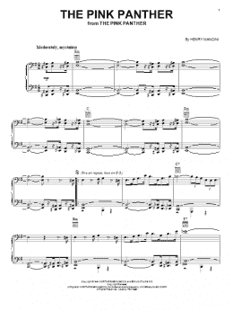 page one of The Pink Panther (Piano Solo)