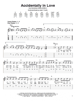 page one of Accidentally In Love (Easy Guitar Tab)