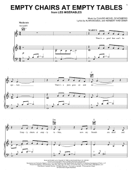 page one of Empty Chairs At Empty Tables (Piano, Vocal & Guitar Chords (Right-Hand Melody))