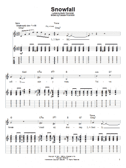 page one of Snowfall (Guitar Tab (Single Guitar))